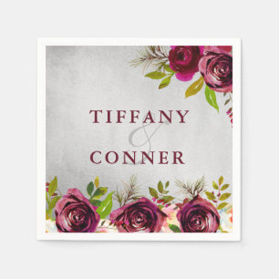 シルバーバー結婚ブルゴーニュ婚約記念日 スタンダードカクテルナプキン