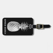 シルバーパイナップル宇宙食品熱帯果実カスタム ラゲッジタグ (正面横)