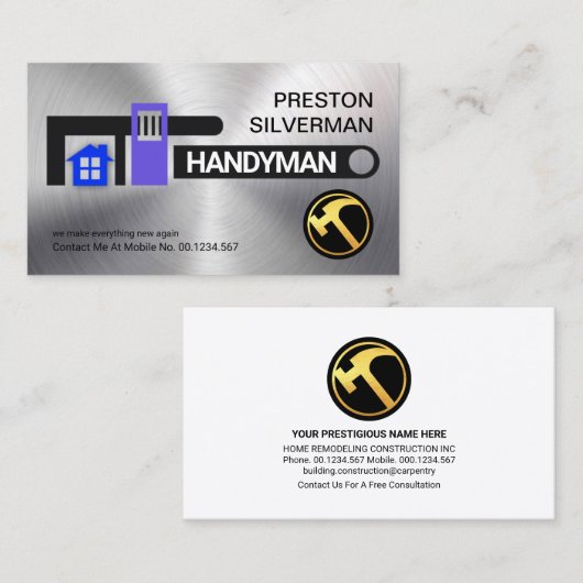 シルバーパイプレンチ修理ホーム 名刺 (正面/裏面)