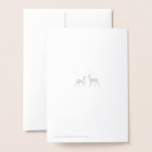 シルバーパインディアウィンターウェディング写真ありがとう 箔カード (裏面封筒付き)