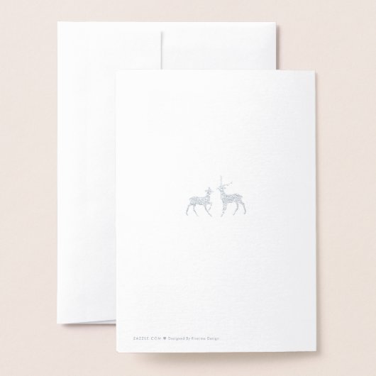 シルバーパインディアウィンターウェディング写真ありがとう 箔カード (裏面封筒付き)