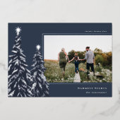 シルバーパイン |クリスマスエレガントの写真 箔シーズンカード (正面)