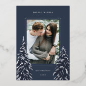 シルバーパイン |クリスマスエレガントの写真 箔シーズンカード (正面)