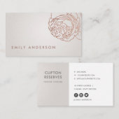 シルバーパエレガントール赤面ピンクローズ金ゴールドフローラ 名刺 (正面/裏面)