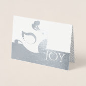 シルバーパトリッジジョイフォトクリスマスカード 箔カード (正面)