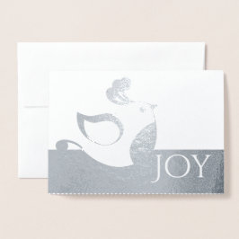 シルバーパトリッジジョイフォトクリスマスカード 箔カード