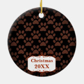 シルバーパピー私の初めてのクリスマス写真オーナメント セラミックオーナメント (裏面)