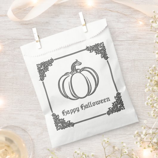 シルバーパンプキンハロウィーン フェイバーバッグ (クリップ留めされた状態)