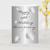 シルバーパーソナライズされたが25周年を結婚迎える カード (黄色い花)