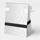 シルバーパーソナライズされたとブラックダマスクの好意ボックス2 フェイバーボックス (裏面サイド)