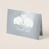 シルバーパーソナライズされたの象結婚達に感謝する 箔カード (正面)