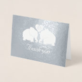 シルバーパーソナライズされたの象結婚達に感謝する 箔カード (正面)