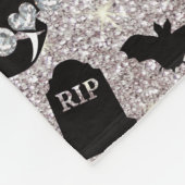 シルバーパーソナライズされたグリッターの名前 フリースブランケット (角)