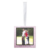 シルバーパーソナライズされたグリッターファミリーホリデーフォト キューブオーナメント (右)