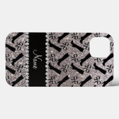 シルバーパーソナライズされたグリッターブーツの名前 Case-Mate iPhoneケース (裏面 (横))