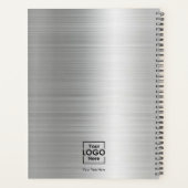 シルバーパーソナライズされたビジネスロゴ文字企業の プランナー手帳 (裏面)