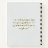 シルバーパーソナライズされた感謝ジャーナル金ゴールドプリント ノートブック (裏面)