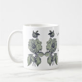 シルバーパーソナライズされた牡丹 コーヒーマグカップ (左)