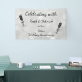 シルバーパーソナライズされた結婚周年記念 横断幕 (トレードショー)