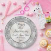 シルバーパーソナライズされた25周年紙プレート ペーパープレート (パーティー)