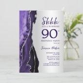 シルバーパープルアガテサプライズ90誕生日 招待状 (スタンド正面)