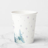 シルバーパープルウィンターオンダーランド1st誕生日パーティー 紙コップ (裏面)