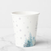 シルバーパープルウィンターオンダーランド1st誕生日パーティー 紙コップ (正面)