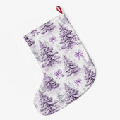 シルバーパープルクリスマスツリーズ ラージクリスマスストッキング (裏面 (吊り時))
