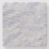 シルバーパープルグリジーグリッターストライプ ストーンコースター (正面)