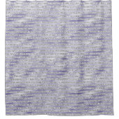 シルバーパープルグリッジーグリッターストライプズ シャワーカーテン (正面)