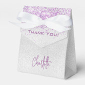 シルバーパープルグリッターの輝感謝していき名前 フェイバーボックス (正面サイド)