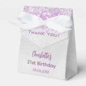 シルバーパープルグリッターの輝感謝していき名前 フェイバーボックス (正面サイド)