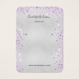シルバーパープルグリッターイヤリング写真表示カード