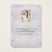 シルバーパープルグリッターイヤリング写真表示カード (裏面)