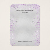 シルバーパープルグリッターイヤリング写真表示カード (正面)