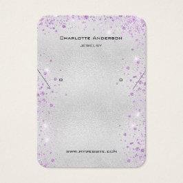 シルバーパープルグリッターイヤリング写真表示カード