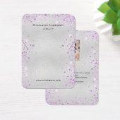 シルバーパープルグリッターイヤリング写真表示カード (デスク)