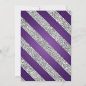 シルバーパープルグリッタースノーフレーククリスマスズホリデーパーティ 招待状 (裏面)