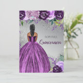 シルバーパープルグリッタードレスキンセアニラクインズ 招待状 (スタンド正面)