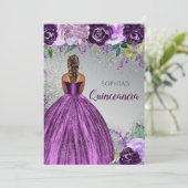 シルバーパープルグリッタードレスクインセアニラカンス 招待状 (スタンド正面)