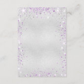 シルバーパープルグリッター結婚式プログラム エンクロージャーカード (裏面)