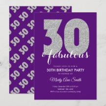 シルバーパープルグリッター30&ファボウス誕生日