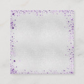 シルバーパープルグリッターQRコード結婚式RSVP エンクロージャーカード (裏面)