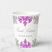 シルバーパープルスノーフレークウィンタースウィート16 紙コップ (正面)