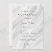 シルバーパープルスパークルドレスキンセアニラクインンス 招待状 (裏面)