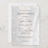 シルバーパープルドレスウィンタースノーフレークキンセアニラ 招待状 (裏面)