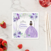 シルバーパープルドレスクインセアニラクラウン誕生日 スタンダードカクテルナプキン (インサイチュ)