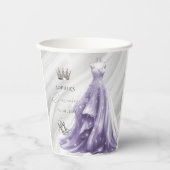 シルバーパープルドレスプリンセスキンセアニラクラシック 紙コップ (正面)