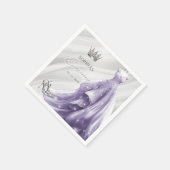 シルバーパープルドレスプリンセスキンセアニラ スタンダードカクテルナプキン (角)