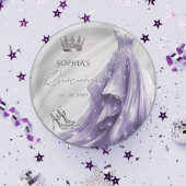 シルバーパープルドレスプリンセスキンセアニラ ペーパープレート